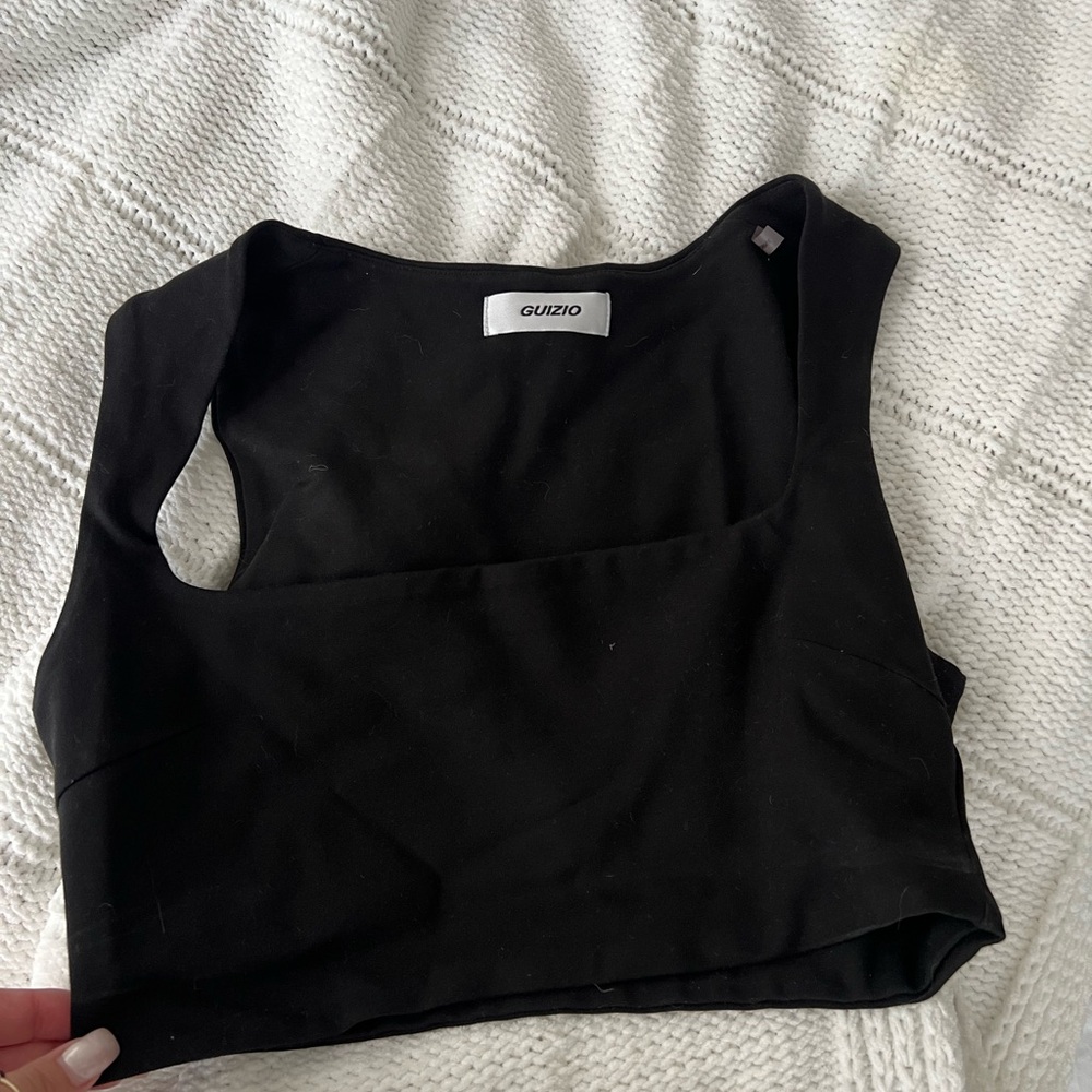 Guizo Black Women's Crop Top